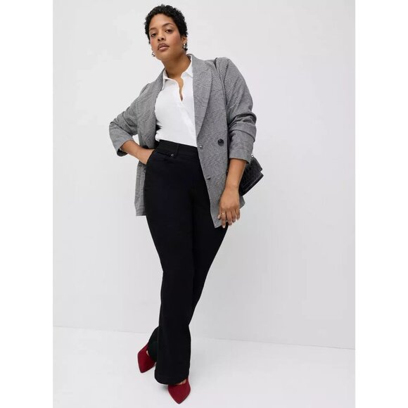 Torrid Trouser Bombshell Ponte bootcut Pant Deep Black Plus Sz 22 SHORT NWOT - Picture 1 of 7